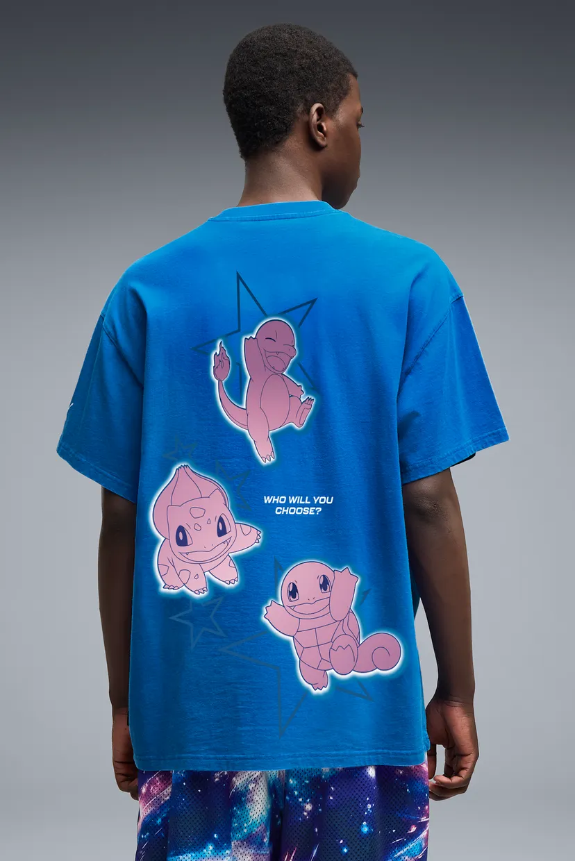 Мужская синяя футболка PUMA x POKÉMON Oversized Tee Men 3
