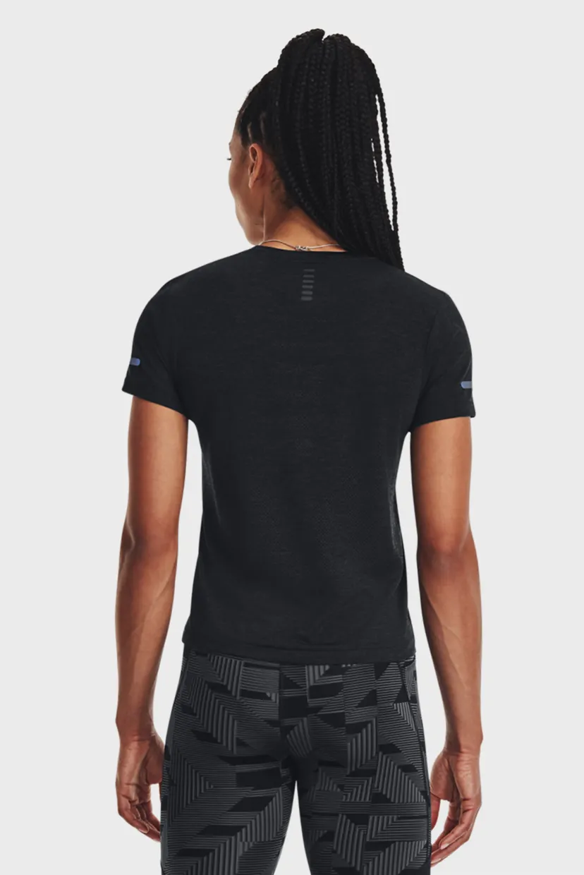 Женская черная футболка UA Seamless Stride SS 3