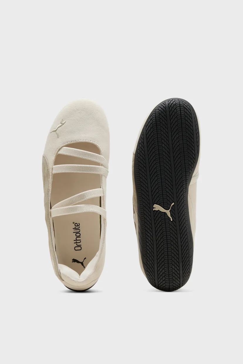 Женские бежевые замшевые балетки Speedcat Ballet Suede Shoes Women 5