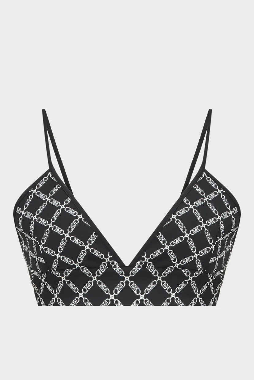 Жіночий чорний топ з візерунком EMPIRE LOGO TOP TRUE CROP 4