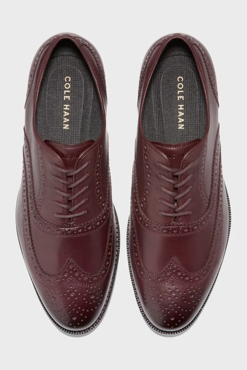 Чоловічі бордові шкіряні броги Broadway Wingtip Oxford 3