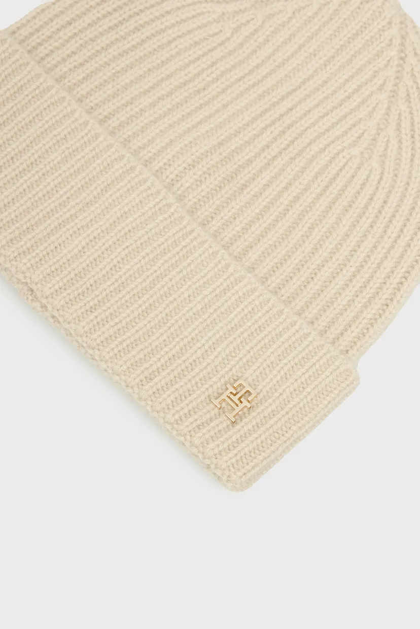Женская бежевая кашемировая шапка CASHMERE 4