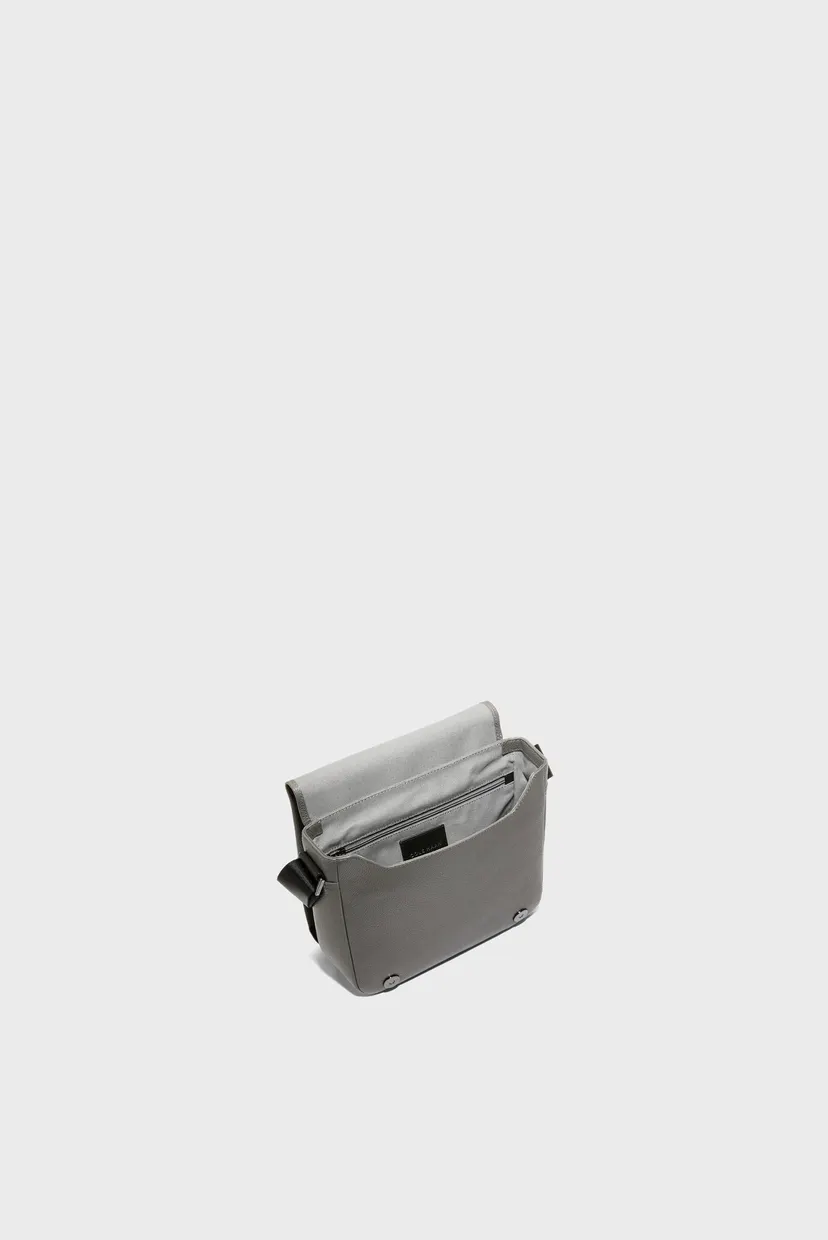 Чоловіча сіра шкіряна сумка Triboro Small Messenger Bag 4