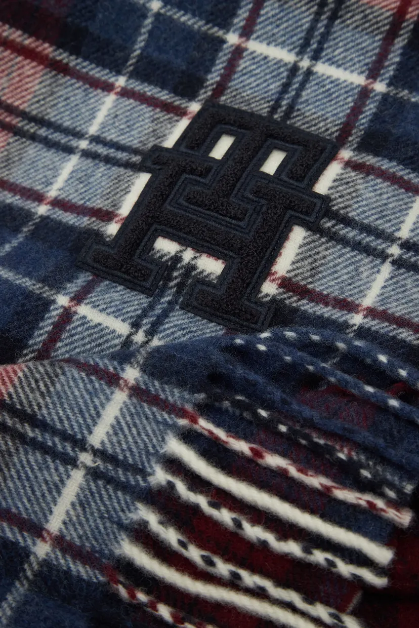 Чоловічий картатий вовняний шарф TH MONOGRAM TARTAN SCARF 3