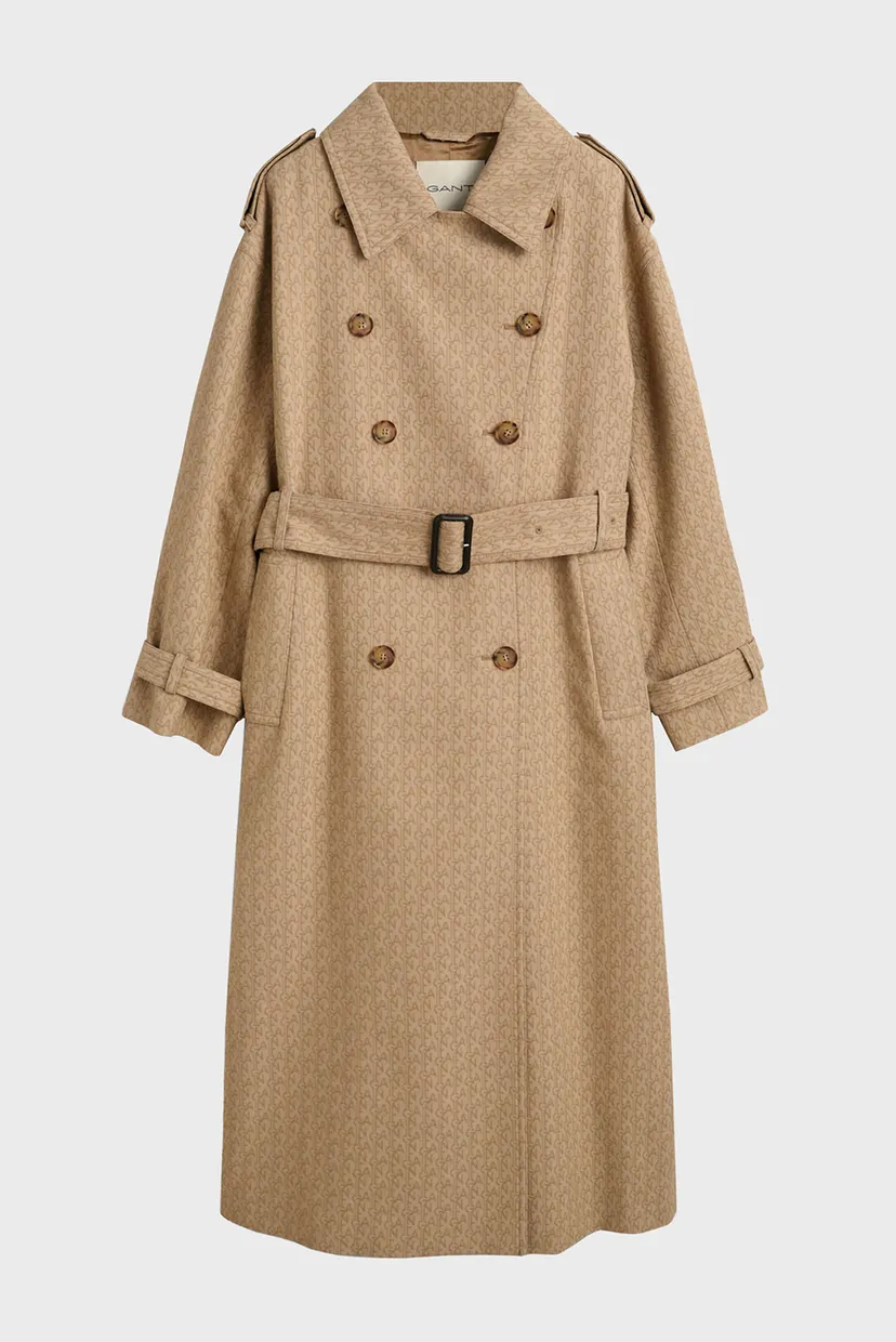 Жіночий бежевий тренч з візерунком MONOGRAM JACQUARD TRENCH COAT 6