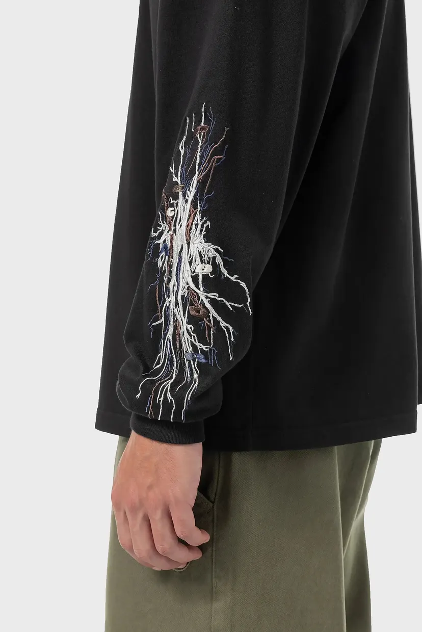 Чоловічий чорний лонгслів Routs Oversized Longsleeve 6
