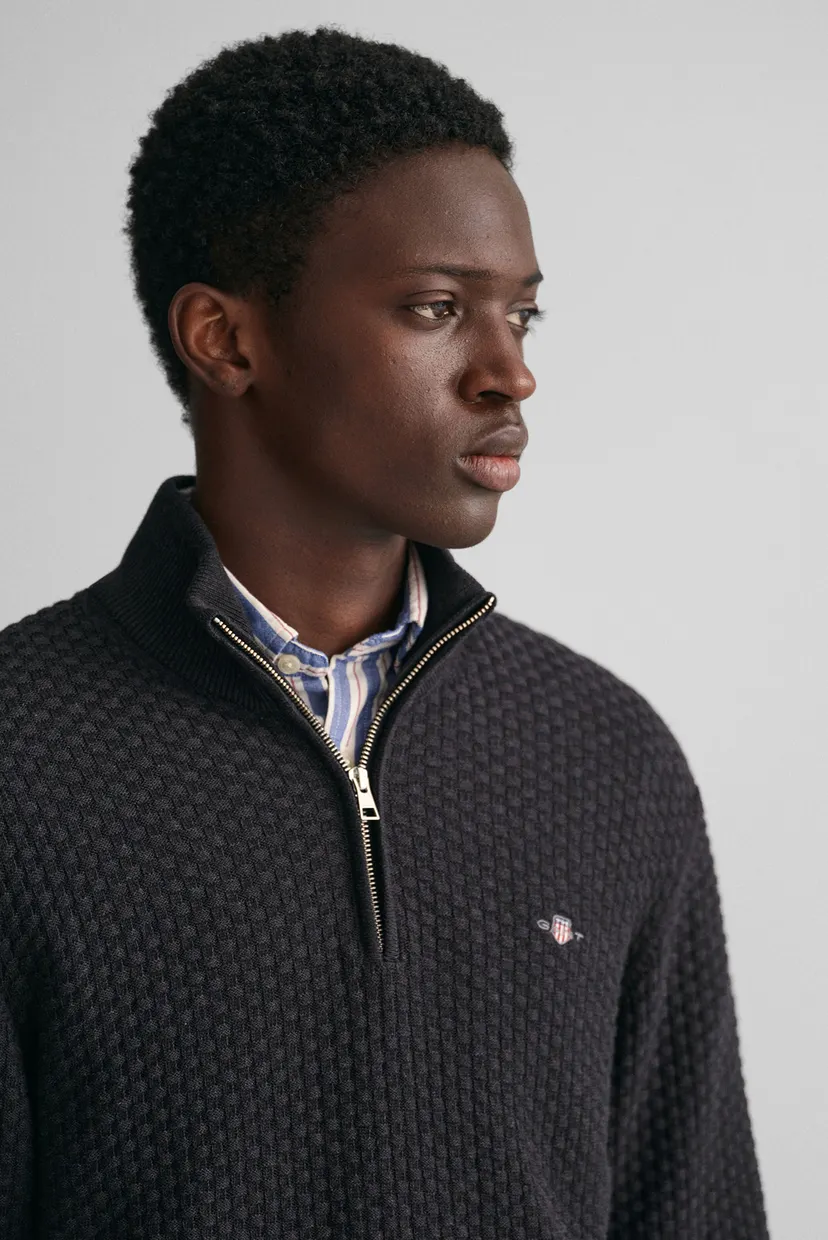 Чоловіча темно-сіра кофта COTTON TEXTURE HALFZIP 4