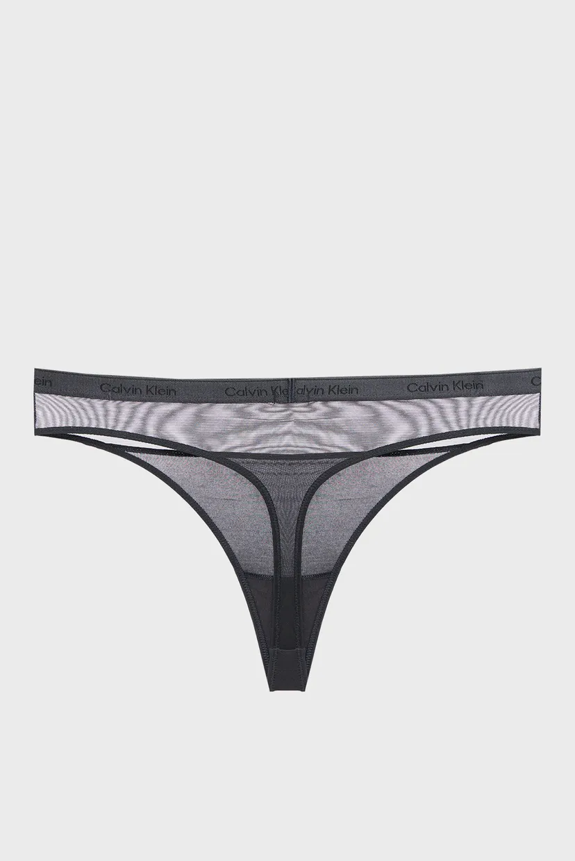 Женские черные трусики THONG 8