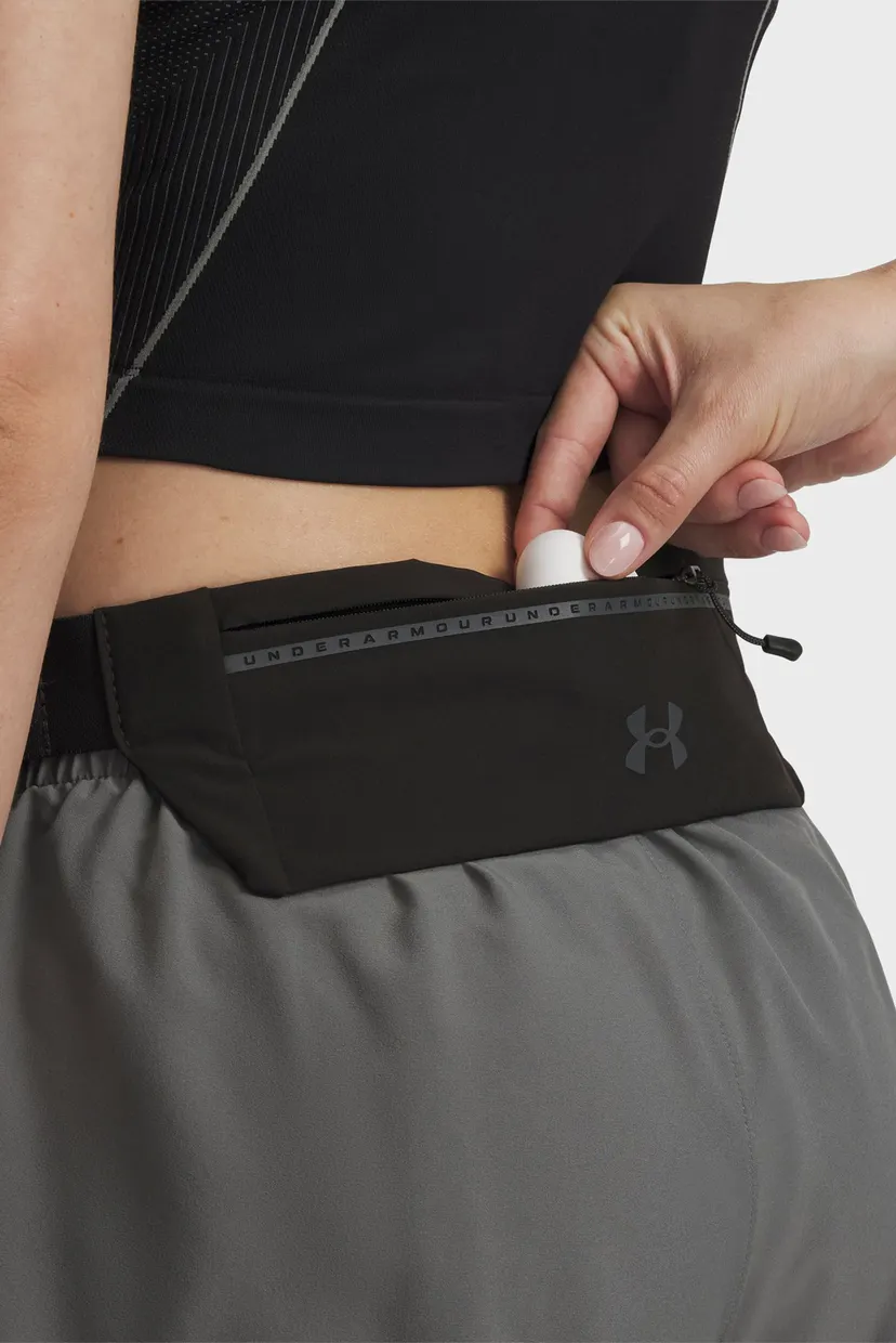 Черная поясная сумка UA Velociti Run Belt-BLK 6
