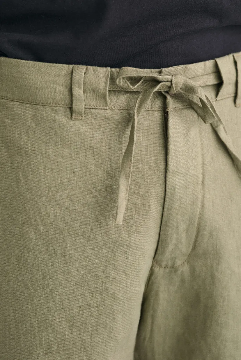 Чоловічі оливкові лляні шорти RELAXED LINEN DS 6