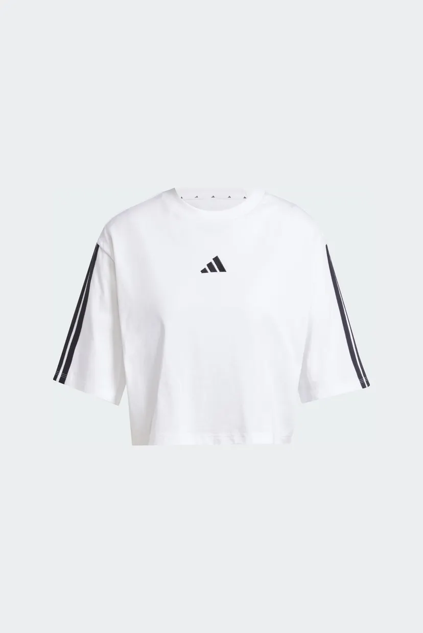 Жіноча біла футболка Essentials 3-Stripes Cotton Loose 6