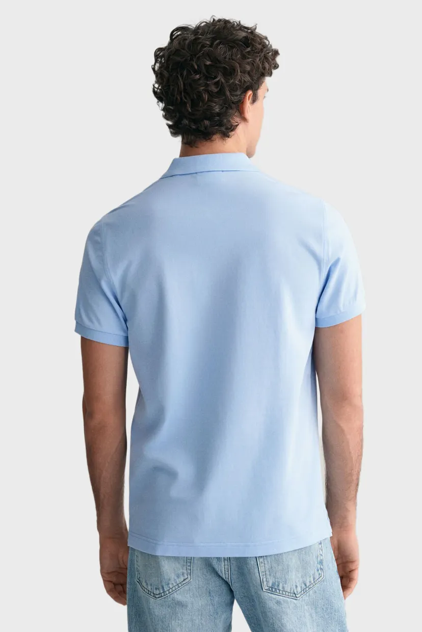Чоловіче блакитне поло REG SHIELD SS PIQUE POLO 3