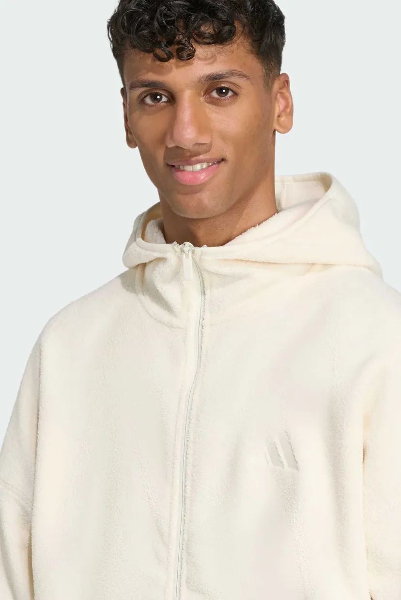 Мужское белое худи Future Icons Small Logo Low Pile Fleece Full-Zip 4