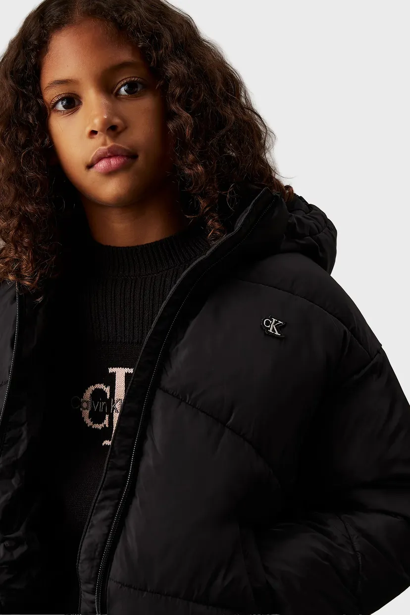 Дитяча чорна куртка CK SHORT PUFFER JACKET 5