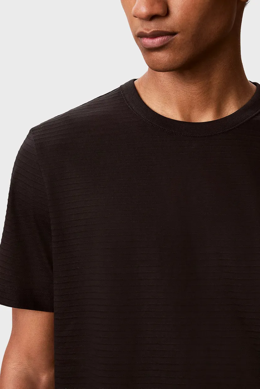 Мужская черная футболка TEXTURED STRIPE 4