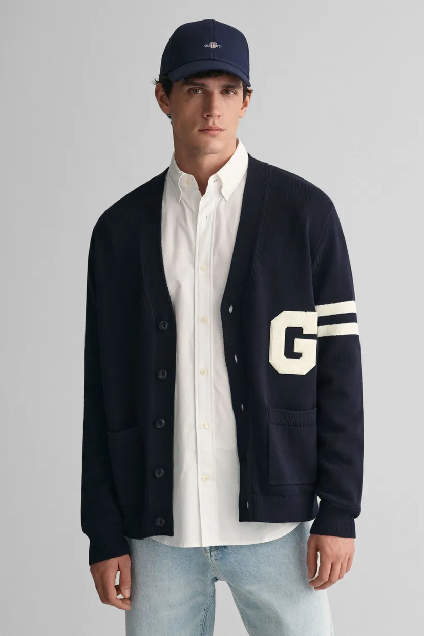 Мужской темно-синий кардиган GANT VARSITY Gant 8040199 — MD-Fashion