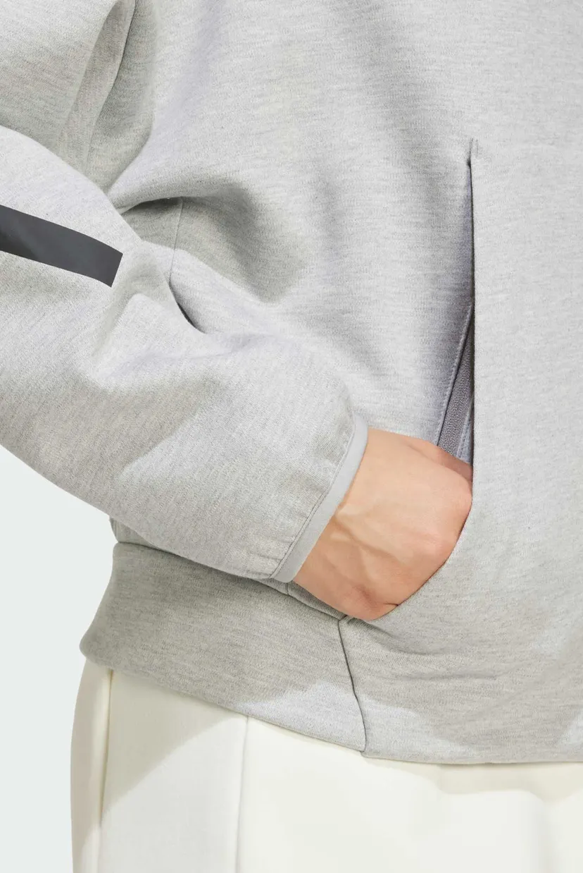 Женское светло-серое худи adidas Z.N.E. Full-Zip 5