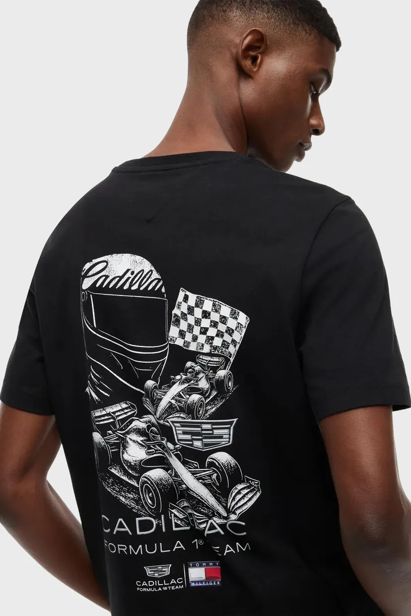 Мужская черная футболка TH x Cadillac Formula 1® Team 3