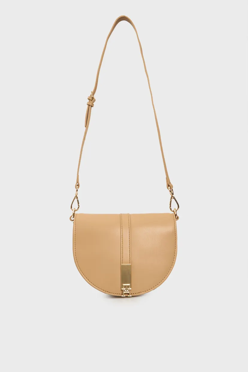 Жіноча бежева сумка TH HERITAGE SADDLE BAG 6