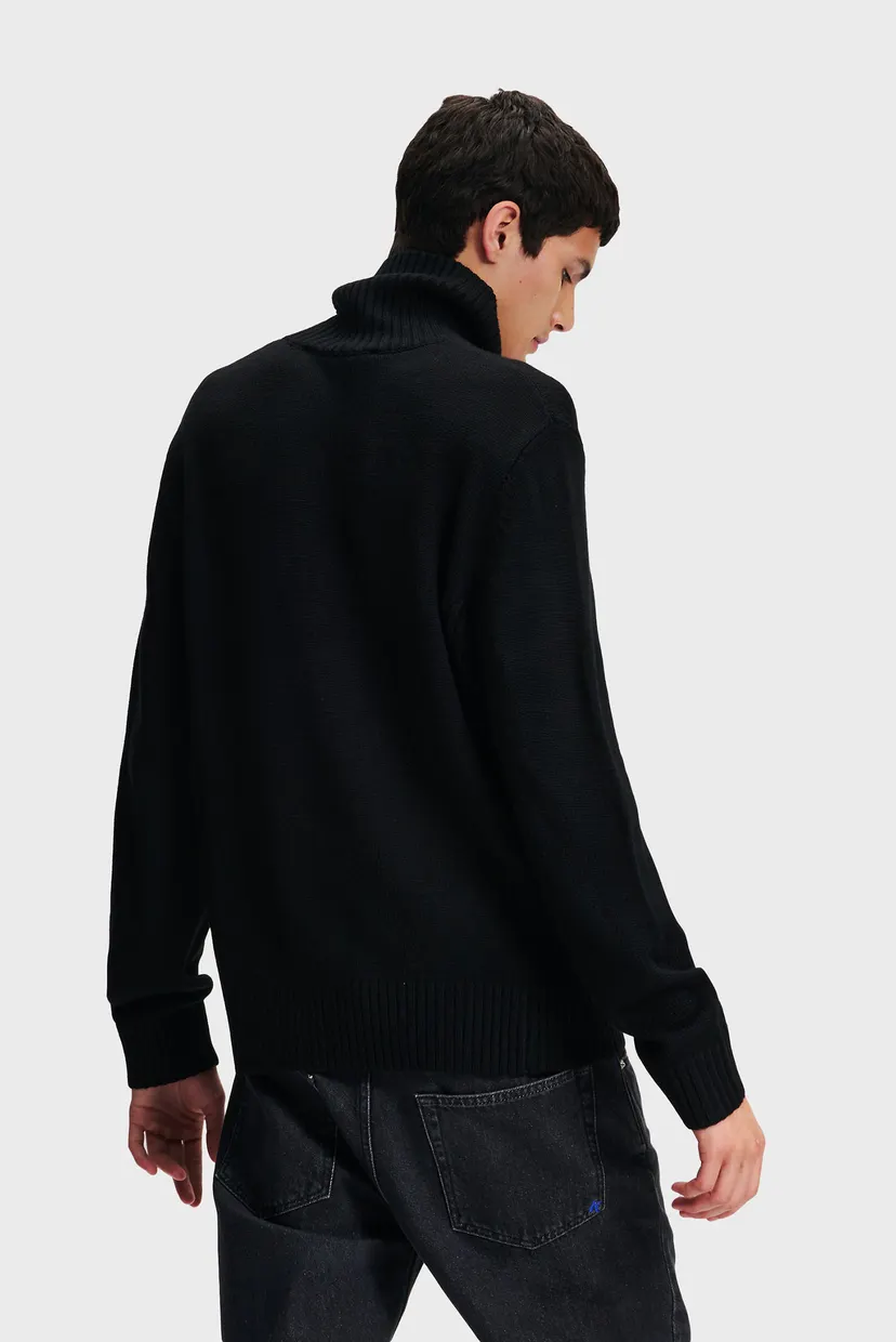 Мужской черный шерстяной свитер regular rollneck 3