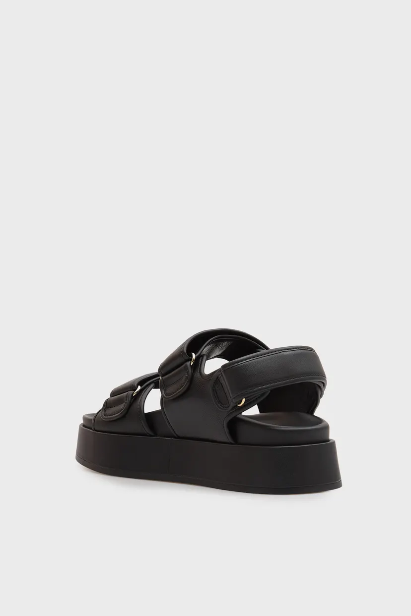Жіночі чорні шкіряні сандалі SPORTY PLATFORM 5