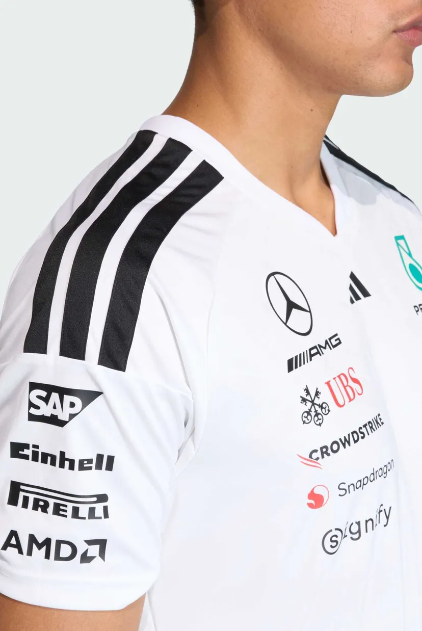 Мужская белая футболка MERCEDES - AMG PETRONAS FORMULA 1 TEAM DRIVER 4
