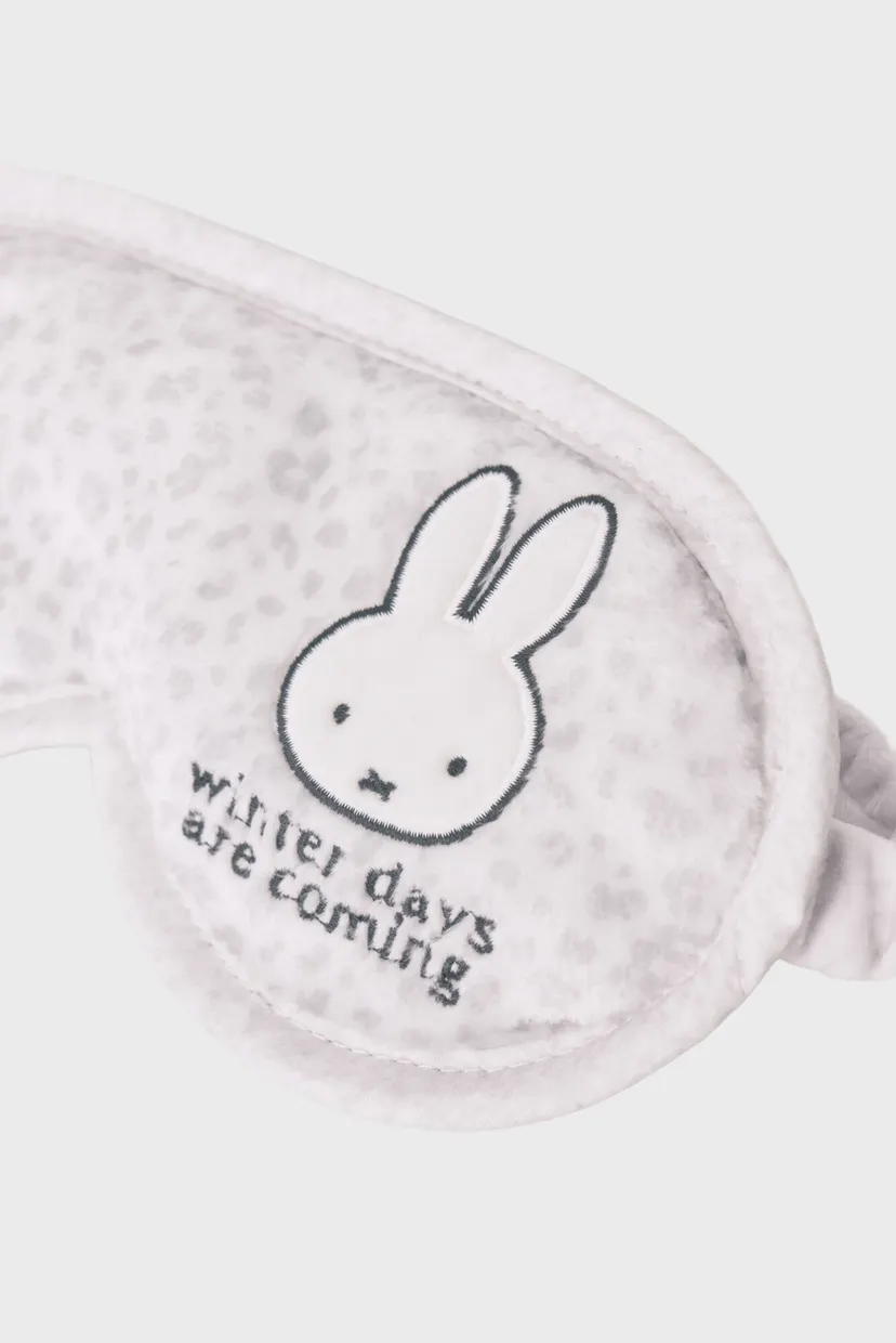 Женская серая маска для сна с узором Miffy 4