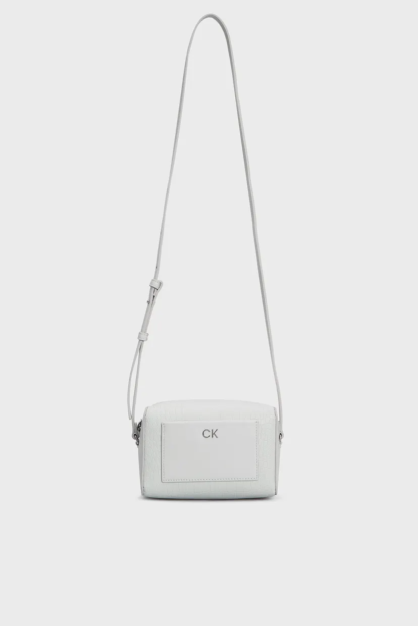 Жіноча біла сумка CK DAILY CAMERA BAG CROCO 5