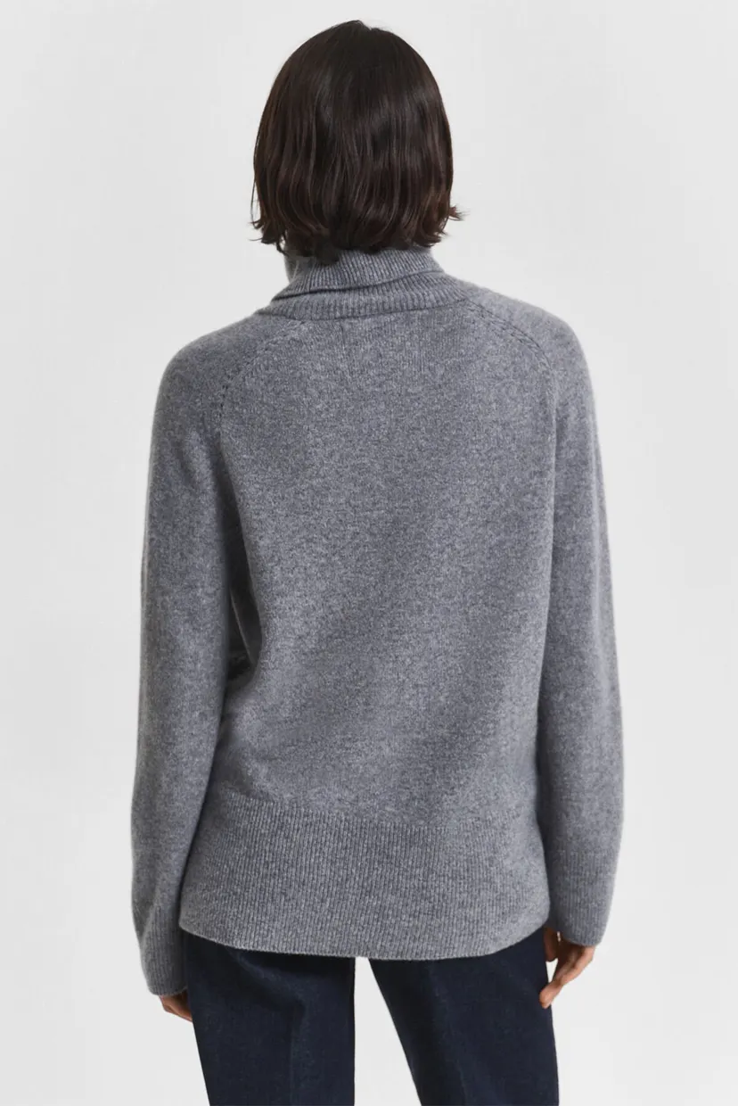Женский серый шерстяной свитер SOFT WOOL TURTLENECK 3