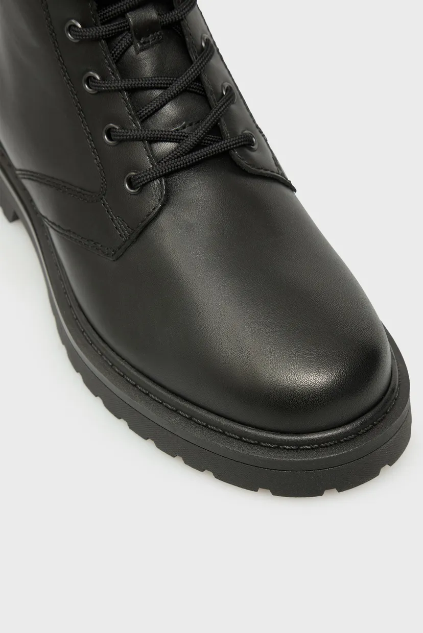Мужские черные кожаные ботинки LACE UP 4