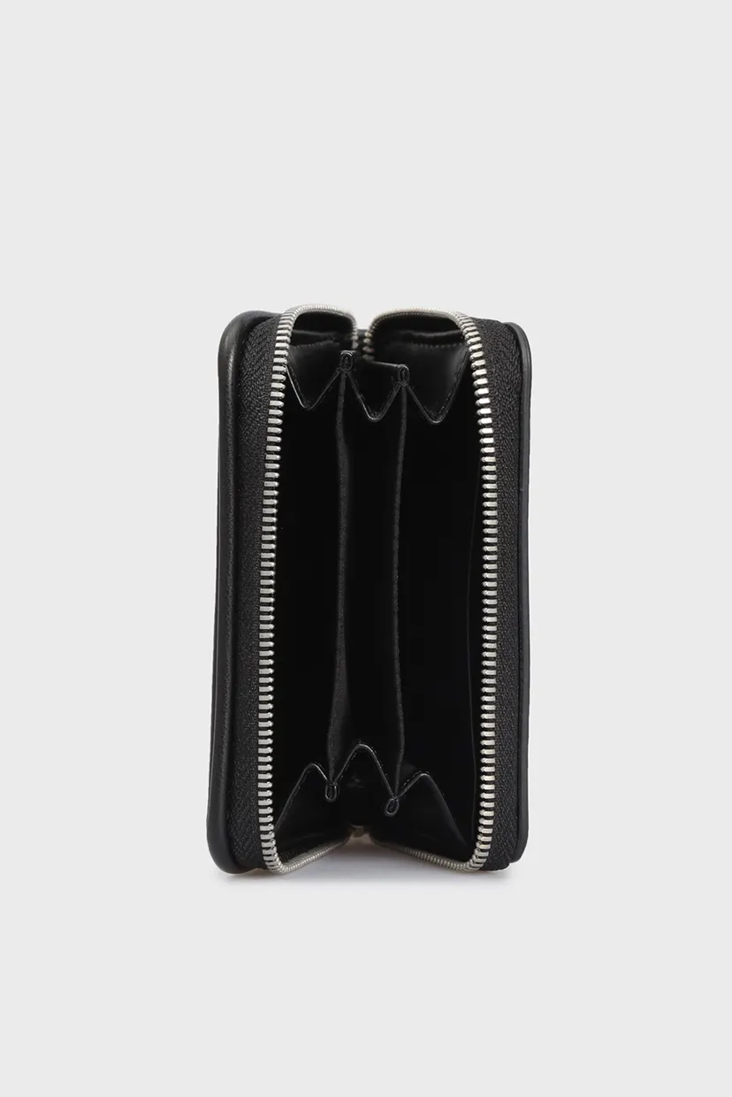 Жіночий чорний гаманець SCULPTED MED ZIP AROUND PIPPING 4