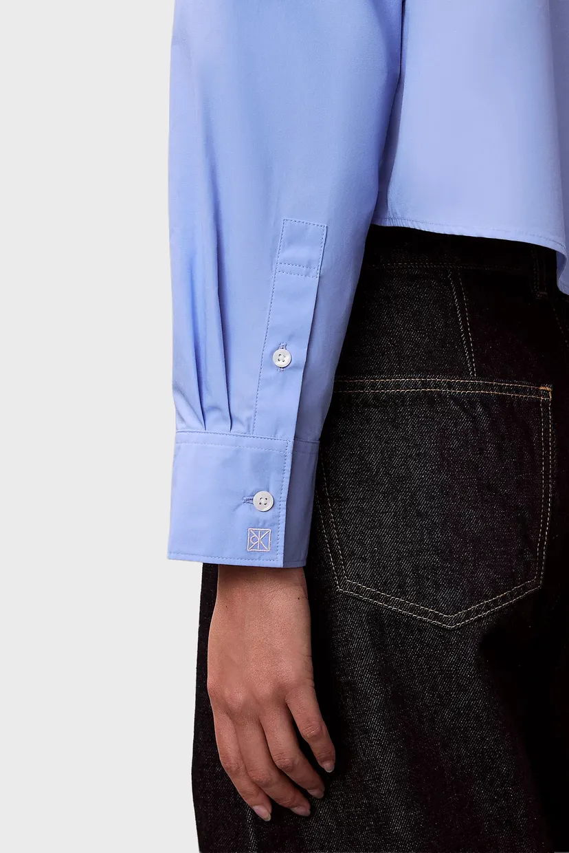 Женская голубая рубашка Poplin 6