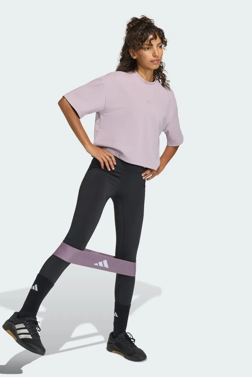 Жіноча бузкова футболка Yoga Motion Waffle adidas KD2706 — MD-Fashion