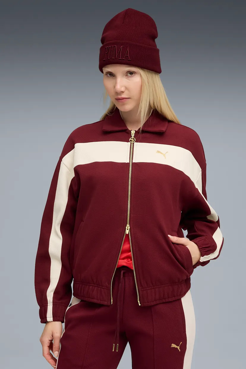 Женская бордовая спортивная кофта T7 Relaxed Track Jacket Women
