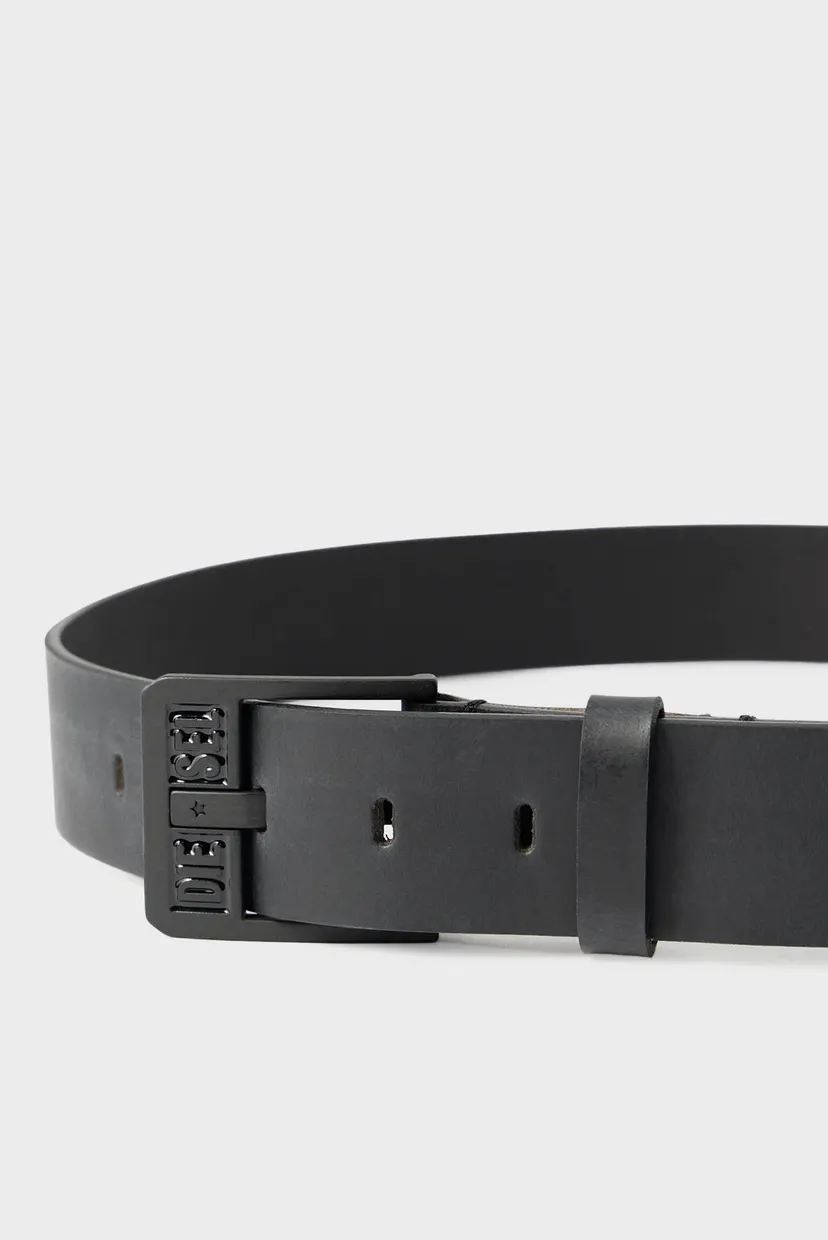 Чорний шкіряний ремінь DIESEL LOGO BLUESTAR III BELT 3