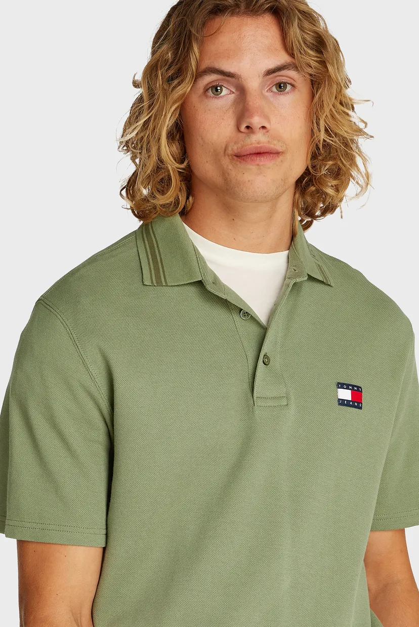 Чоловіче зелене поло BRANDED NECK 4