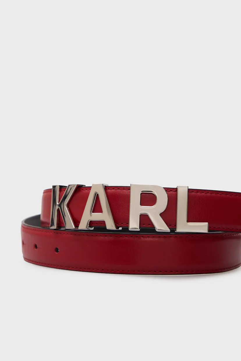 Женский красный кожаный ремень K LETTERS MD BELT 3