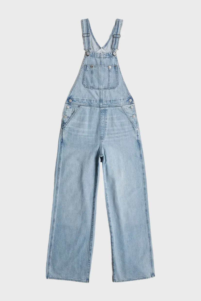 Женский голубой джинсовый комбинезон Straight Leg Dungaree 6