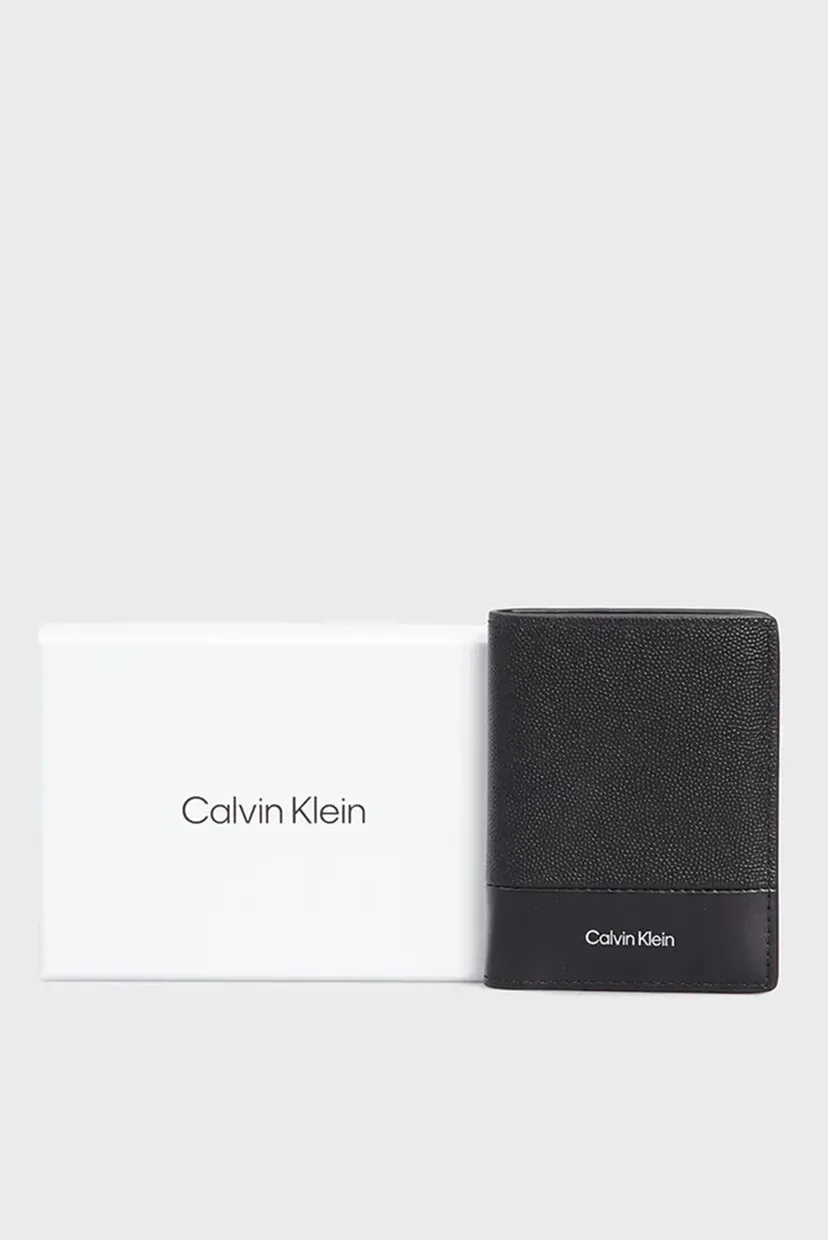 Чоловічий чорний шкіряний гаманець CK MUST BIFOLD 10CC 5