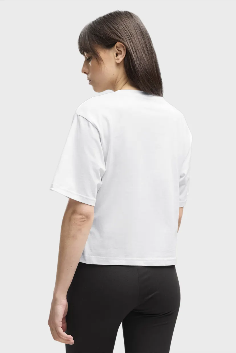 Женская белая футболка ESS Cropped No. 1 Logo Relaxed Tee Women 3