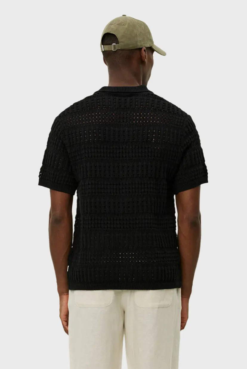 Мужской черный кардиган Elvin Structure Knitted SS 3
