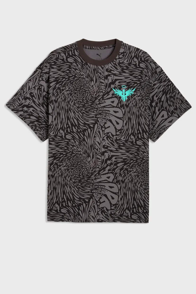 Чоловіча чорна футболка з візерунком Melo World Oversized Tee Men 4