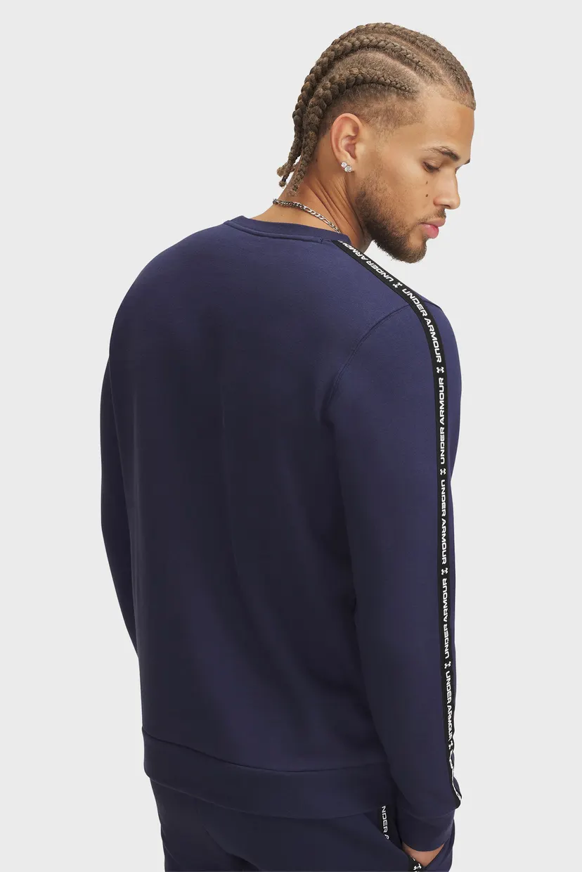 Мужской темно-синий свитшот UA Icon Fleece Crew Taping 3
