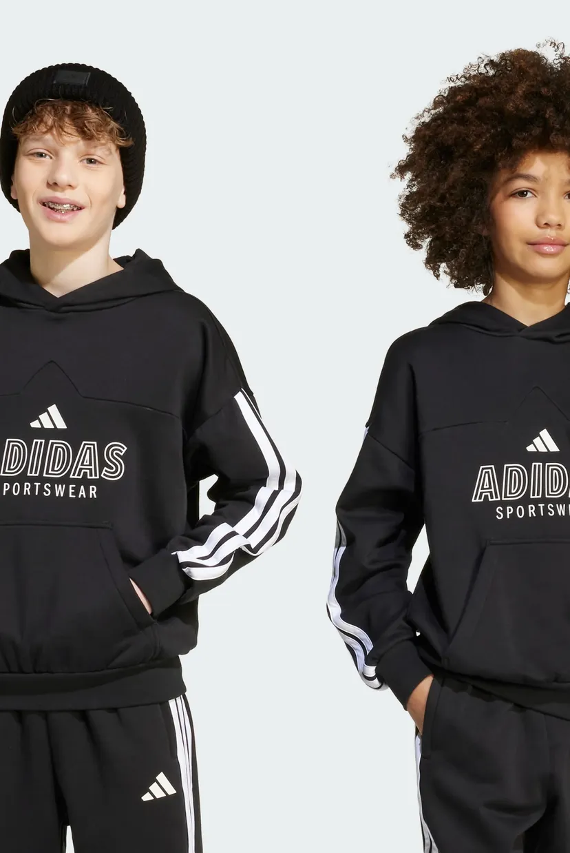 Детское черное худи House of Tiro Fleece Kids 3