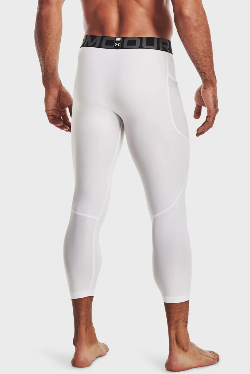 Мужские белые тайтсы UA HG Armour 3/4 Legging 3