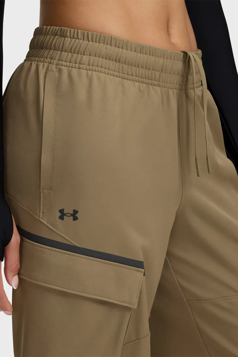 Женские оливковые спортивные брюки UA Unstoppable Cargo Pants 4
