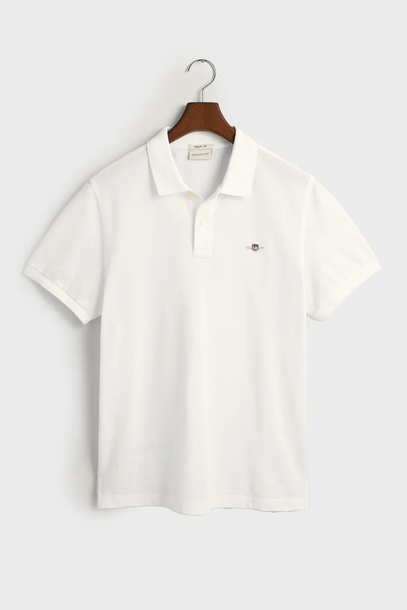 Чоловіче біле поло REG SHIELD SS PIQUE POLO 5