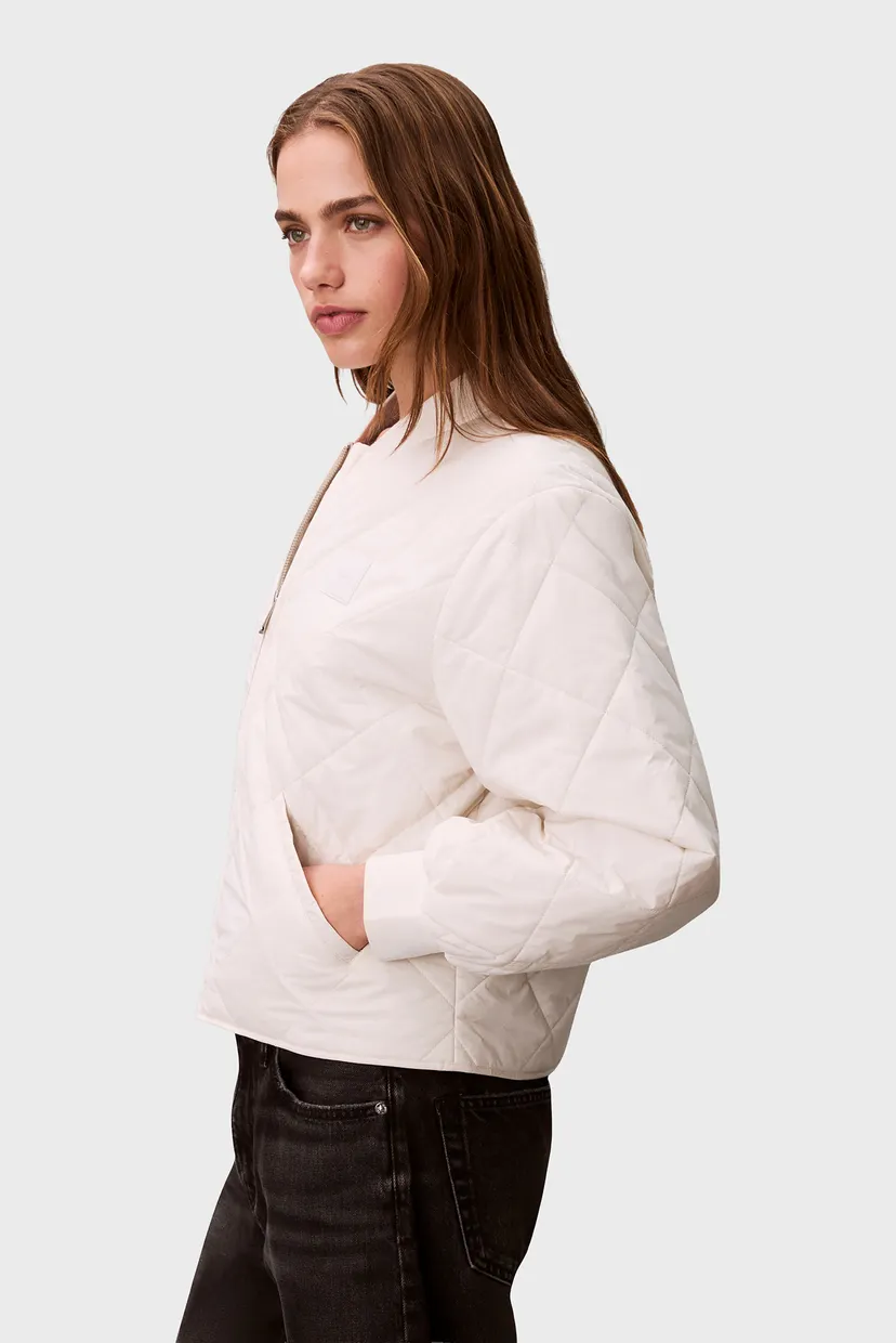 Женский белый бомбер LIGHTWEIGHT QUILTED BOMBER JACKE 3