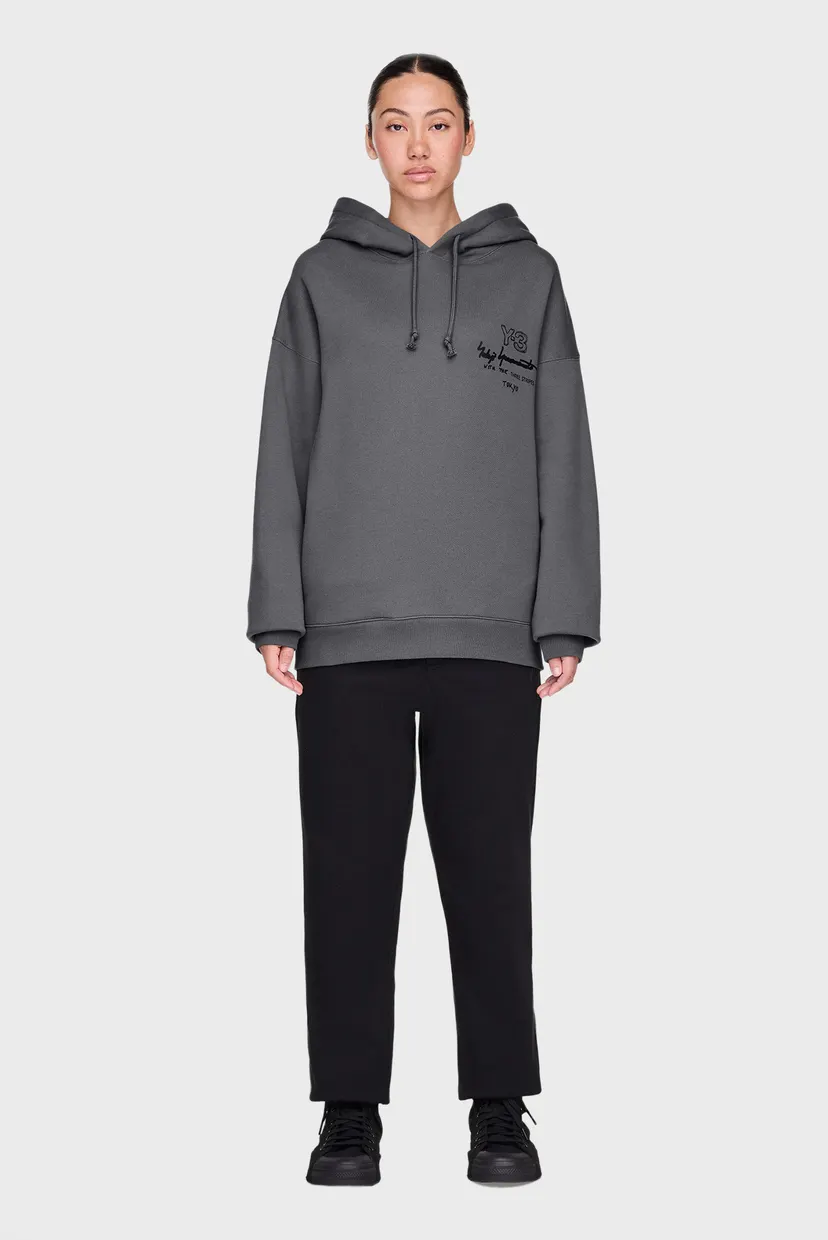 Серое худи Y-3 Graphic FT (унисекс) 6
