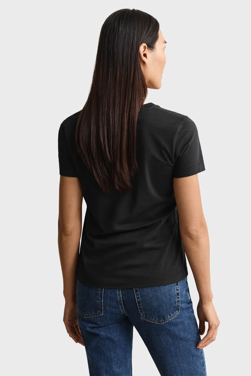 Жіноча чорна футболка V-NECK 3